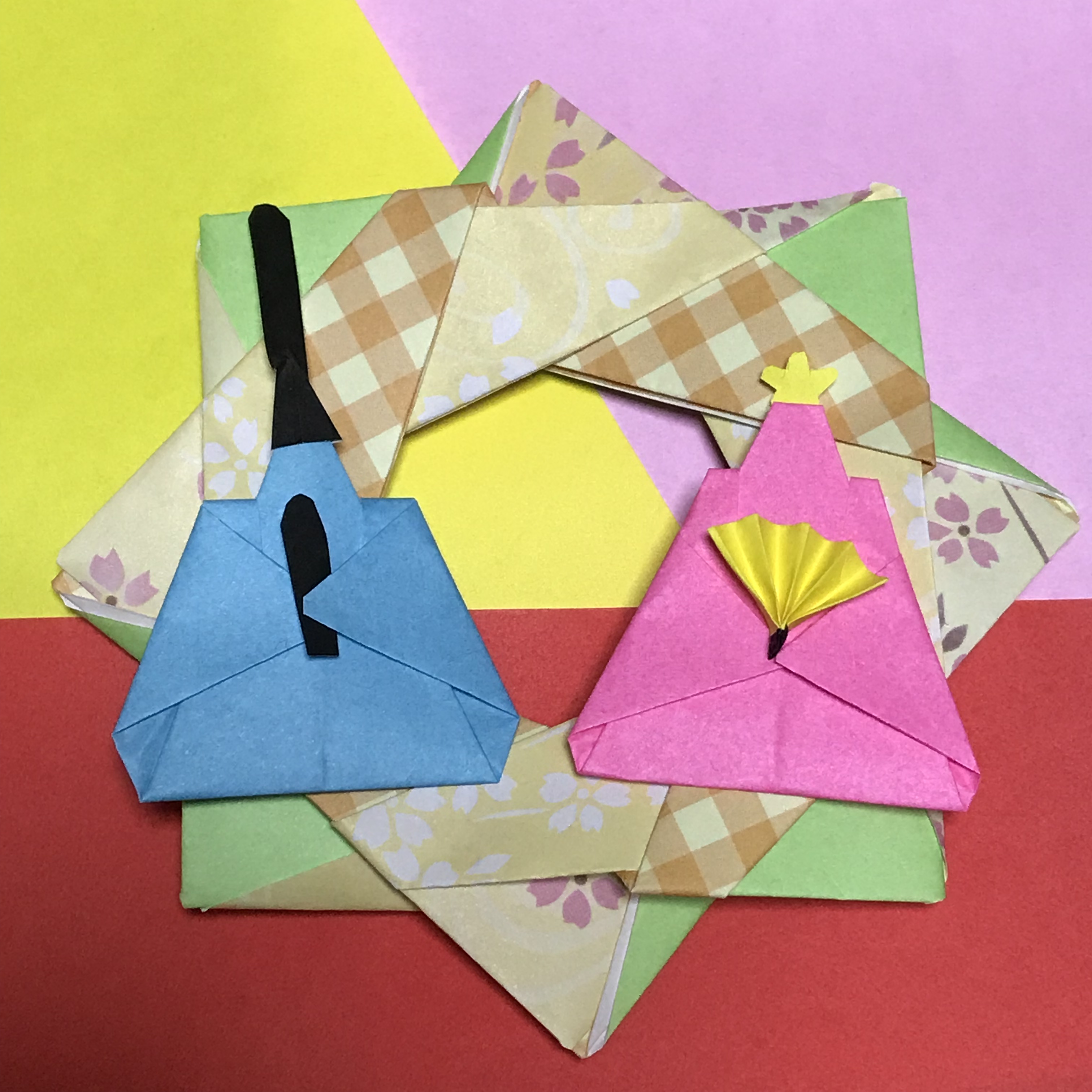 簡単に作れるお雛様！折り紙で、なめびな・おびなの作り方